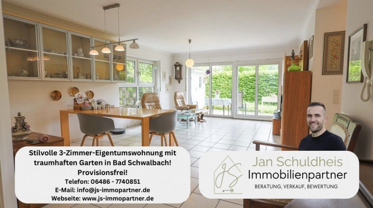 Titelbild Bad Schwalbach Wohnung Stilvolle 3-Zimmer-Eigentumswohnung mit traumhaften Garten, Provisionsfrei!